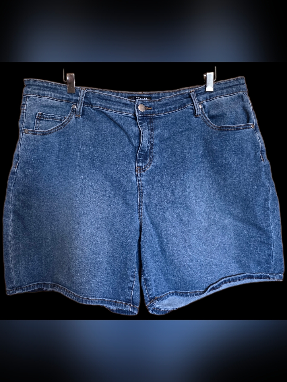 Buffalo David Bitton Size 16 Teagan High-Rise Stretch Denim Convertible Shorts